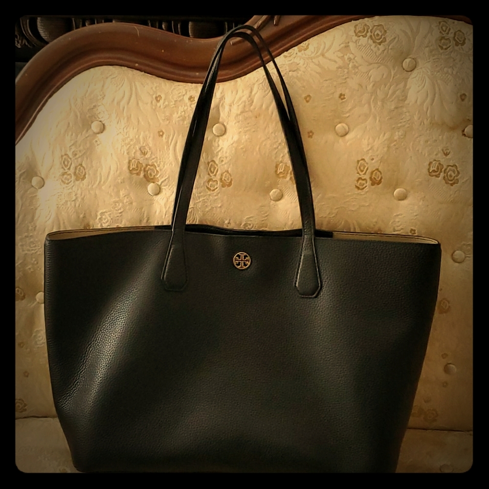 Tory Burch Perry Black Leather Tote